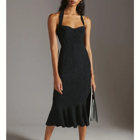 NWT ANTHROPOLOGIE HUTCH halter corset midi dress - Picture 3 of 9